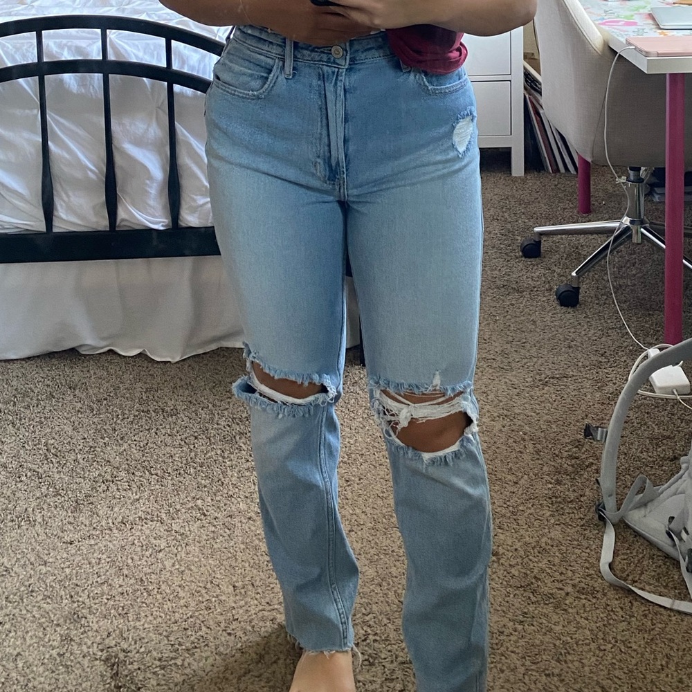 Light Wash Straight Jeans